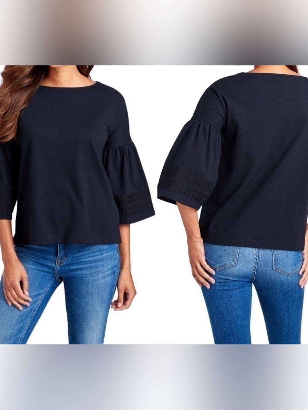 Vineyard Vines Bell Sleeve Ric Rac Knit Top XS